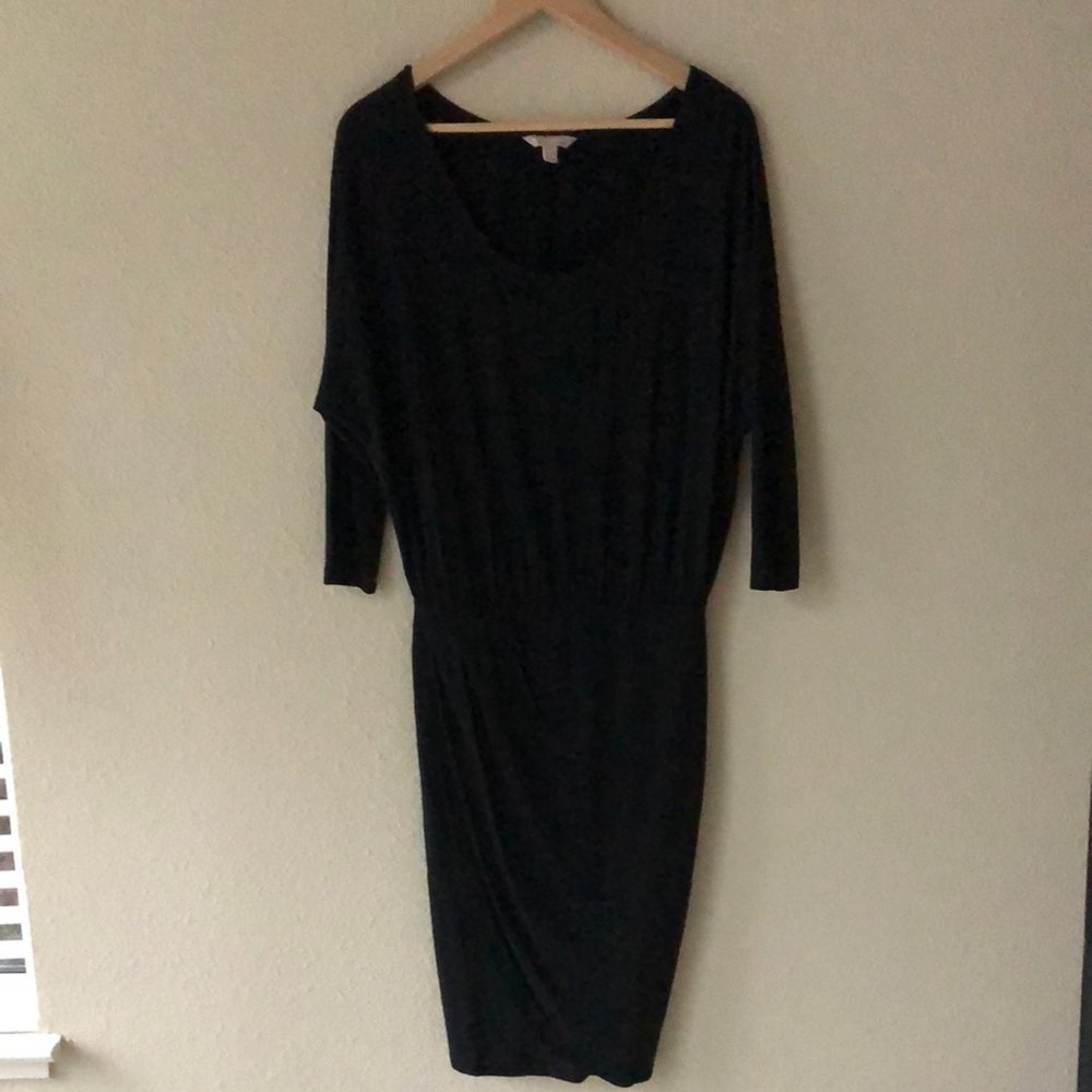 Banana Republic Black Knit Scoop Neck Dolman Sleeve Dress Size M